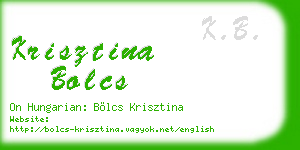 krisztina bolcs business card