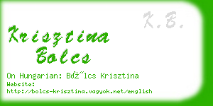 krisztina bolcs business card